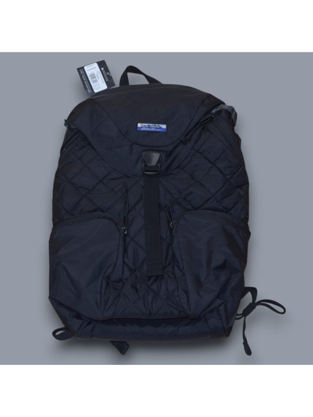 NEW Eddie Bauer Kinzie Quilted Rucksack Backpack Black Lightweight Travel